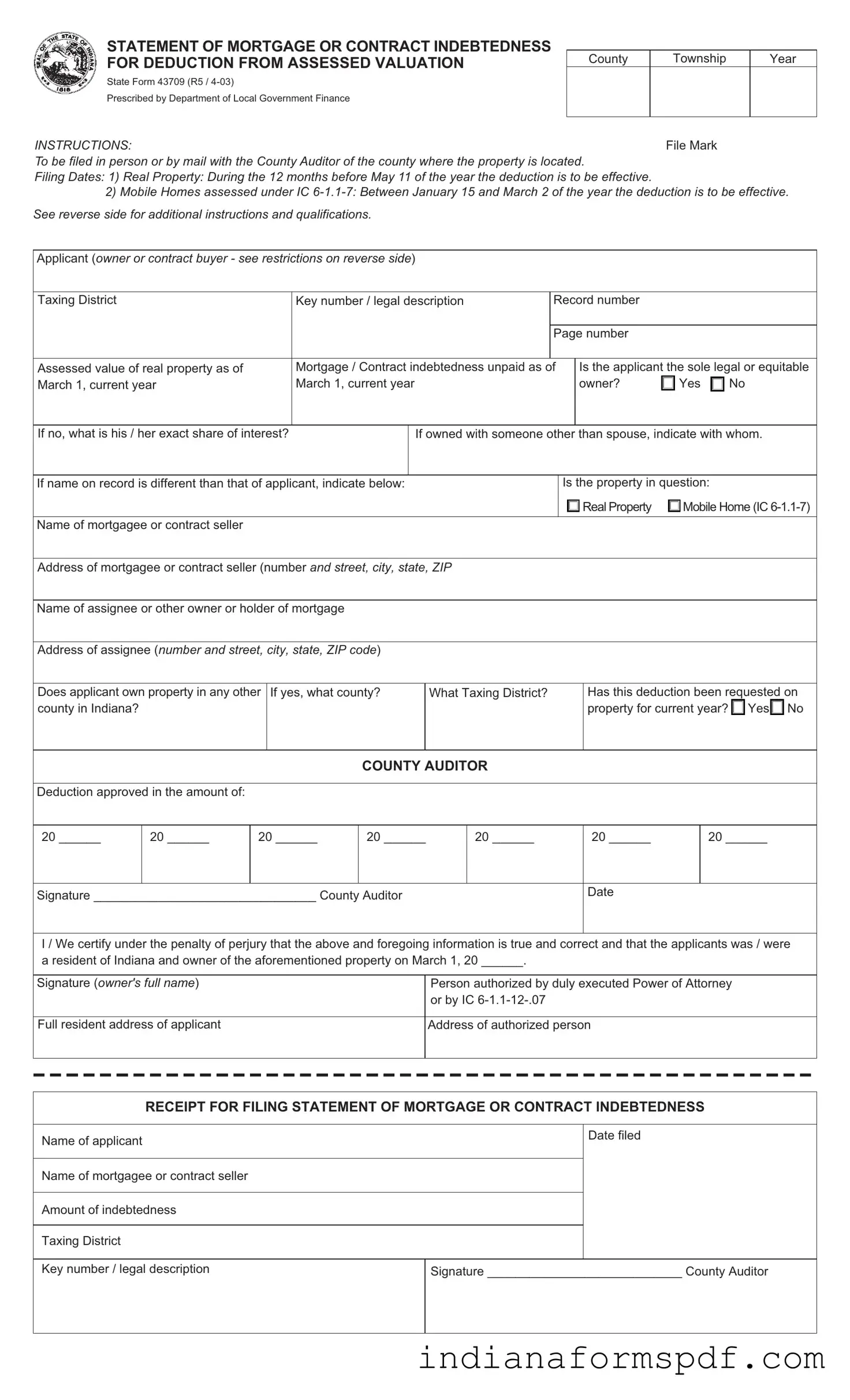 Indiana 43709 PDF Form