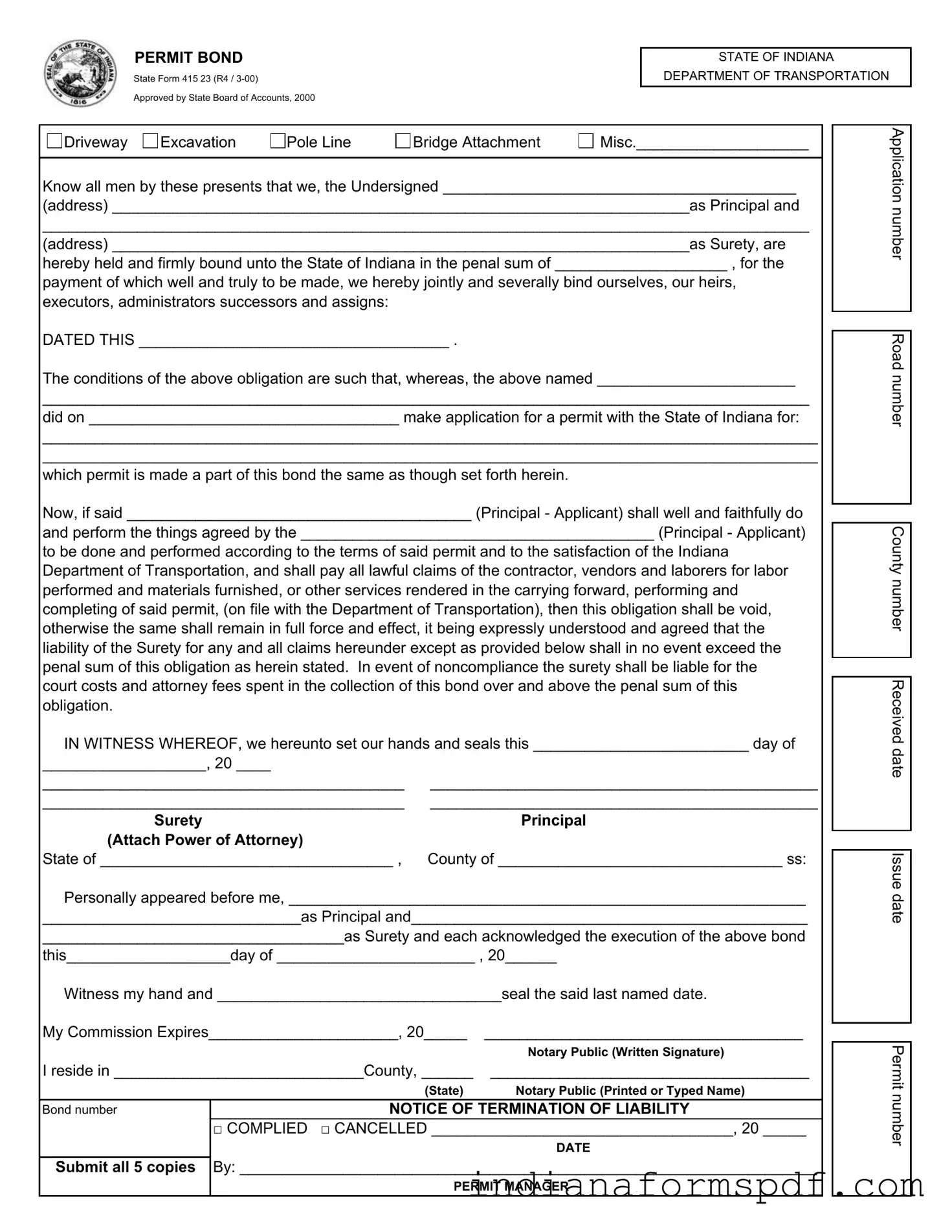Indiana State 415 23 PDF Form