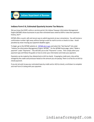 E 6 Indiana PDF Form