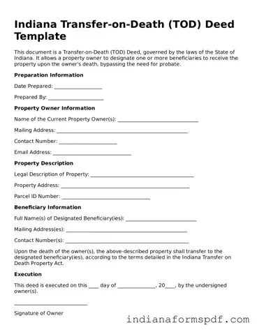 Official Indiana Transfer-on-Death Deed Template