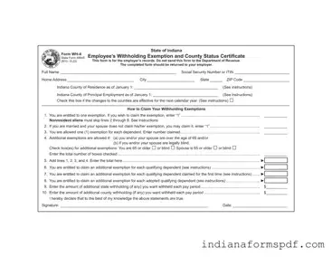 Indiana Wh 4 PDF Form