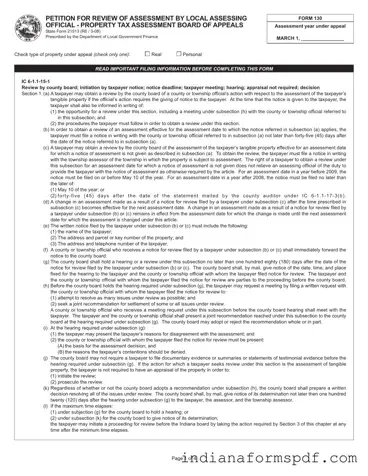 State Of Indiana 130 Short PDF Form